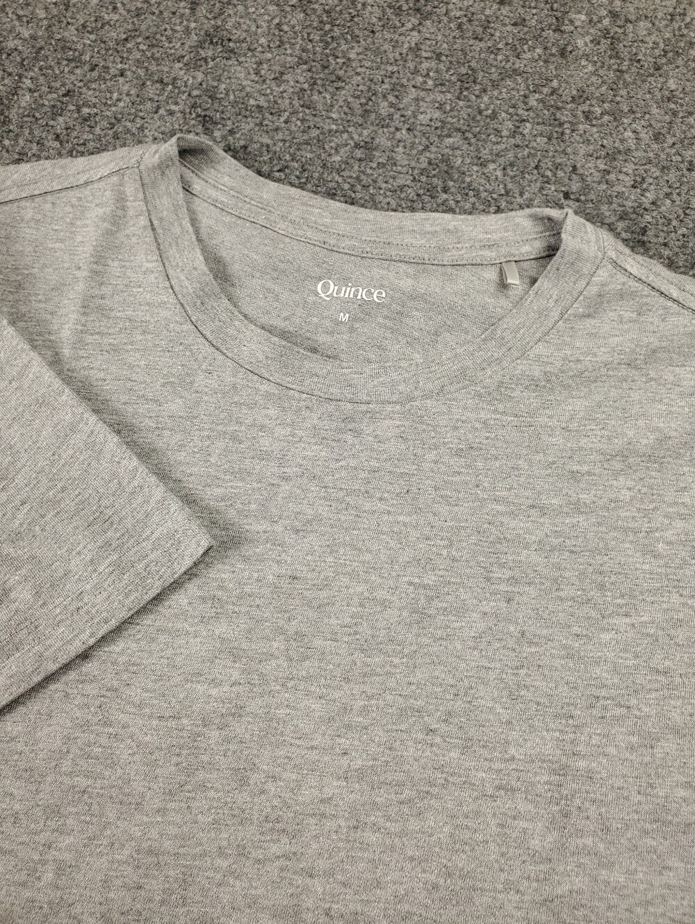 Quince Luxe Touch Pima Cotton Crew Neck Tee Medium Short Sleeve Heather Gray